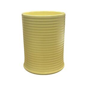 Threshold Yellow Ceramic Ribbed Candle Holder With White Wax - 14OZ